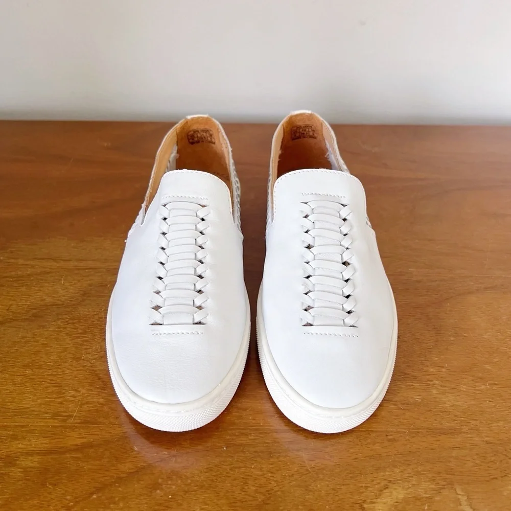 Soludos • Woven Leather Platform Sneakers white slip on flatform boho summer